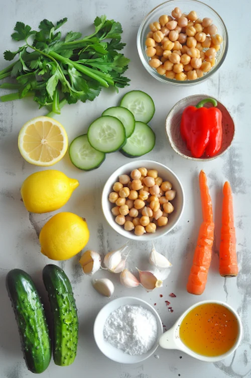 ingredientes Hummus con crudités: aperitivo saludable