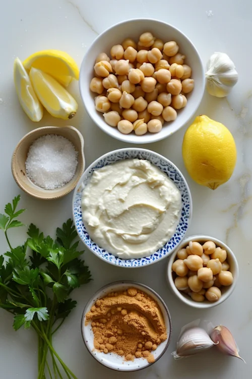 ingredientes Hummus con yogur griego