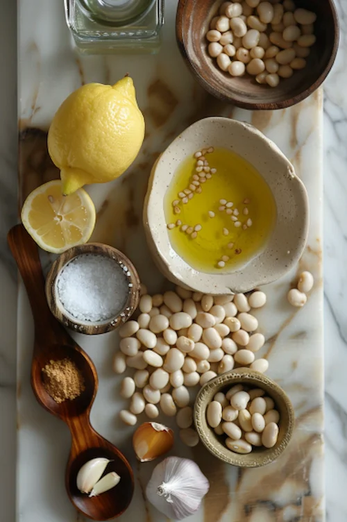 ingredientes Hummus de alubias blancas: diferente y sabroso