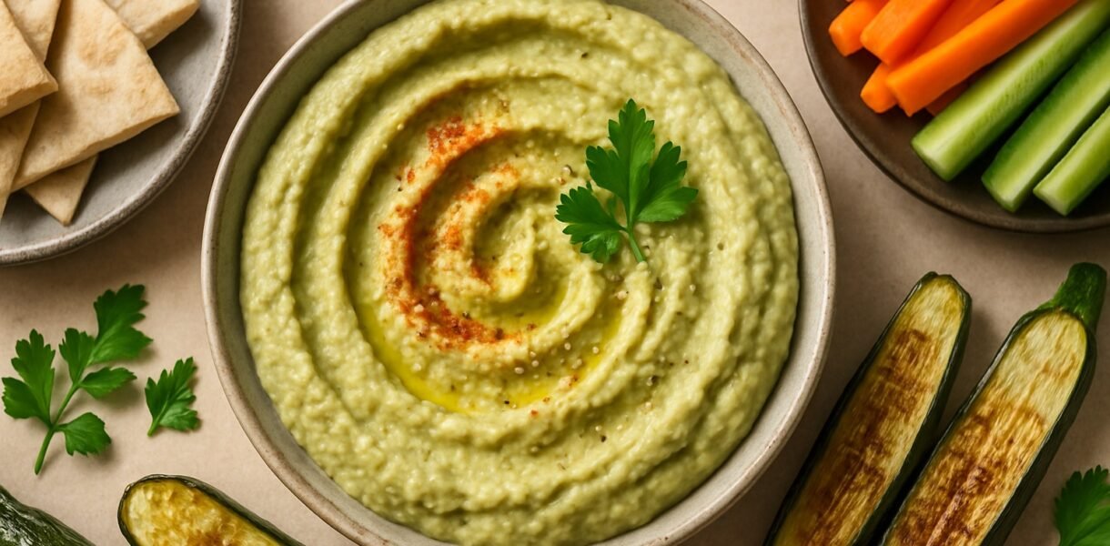 Hummus de Calabacín Asado: Receta Saludable y Deliciosa 🥒🔥 Hummus de Calabacín Asado