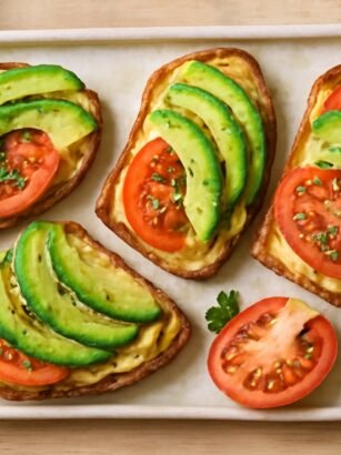 Tostadas con Hummus, Aguacate y Tomate